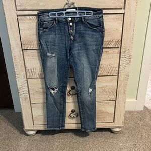 KanCan Dark Blue Distressed Skinny Jeans